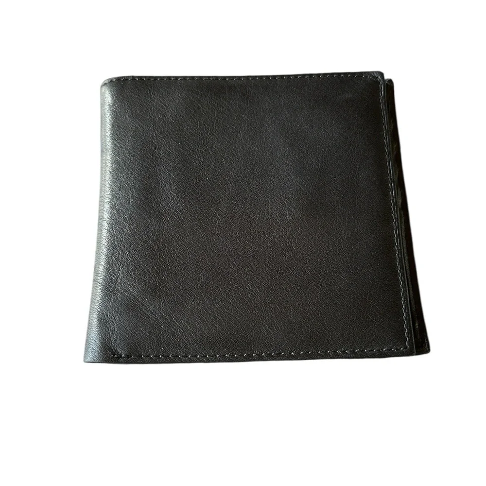 Men’s Black Buxton Bifold Genuine Cowhide Leather Wallet